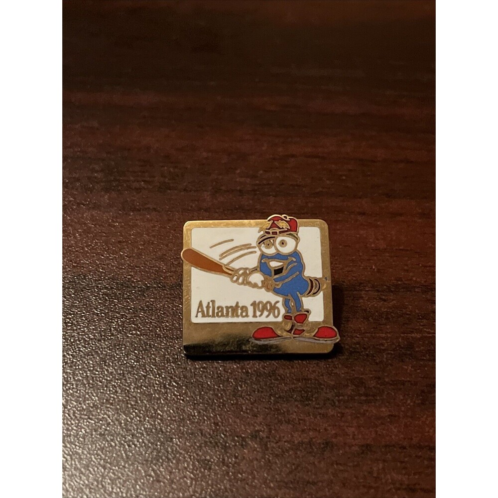 Vintage 1996 Atlanta Olympics Izzy Baseball Lapel Hat Pin